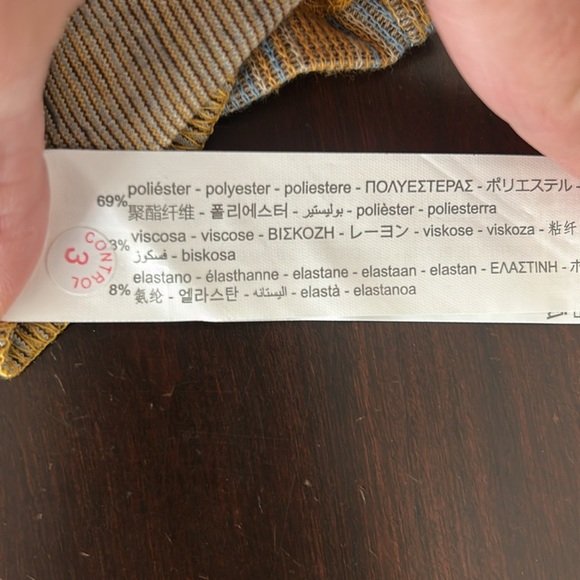 Zara Jacquard Geometric Print Knit Long Sleeve Off Shoulder Crop Top Size L - Picture 13 of 14